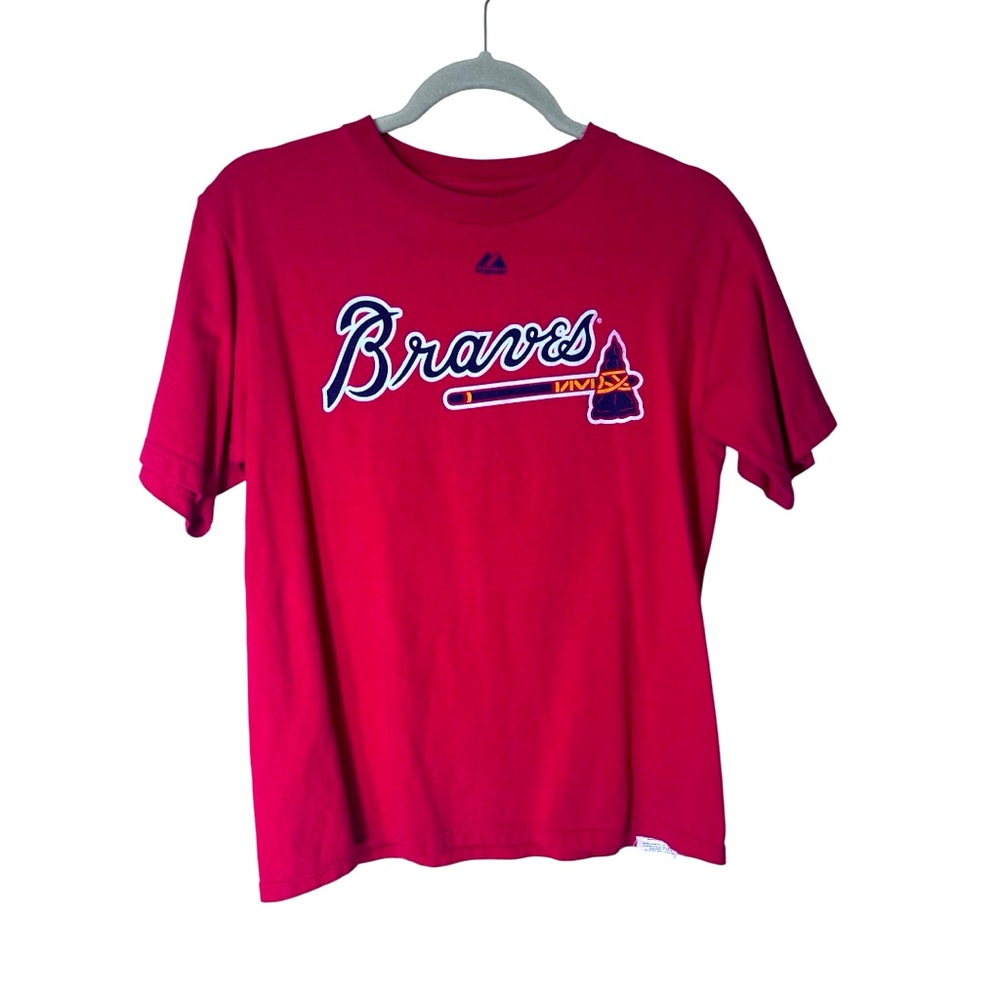Majestic Braves Red Tee. Vintage. 2011